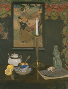 Natura morta con candeliere da Rudolf Vejrych