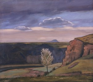 Vista da Žalov verso il Monte Říp
