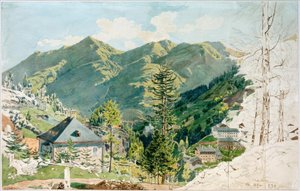 Veduta di Gastein con Gamskarkogel da Rudolf von Alt