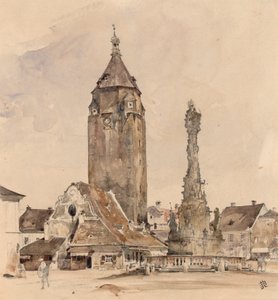 Il vecchio municipio di Korneuburg da Rudolf von Alt