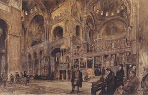 Tedesco: Veduta interna della chiesa di San Marco a Venezia da Rudolf von Alt