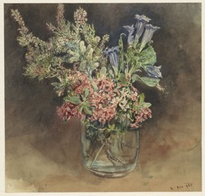 Bicchiere con fiori alpini da Rudolf von Alt