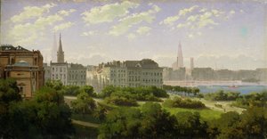 La Kunsthalle di Amburgo e i Wallanlagen al Glockengiesserwal, 1875 da Rudolf von Turcke