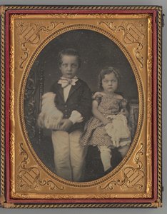 Ritratto senza titolo di un ragazzo e una ragazza, 1855 da Rufus Anson
