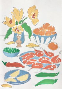 Fiori freschi e banchetto