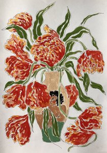 Tulipani dai colori vivaci in un vaso da Rushati Chowdhury