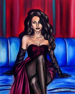 Midnight Glamour, 2024 (olio su tela) da Ruslana Levandovska