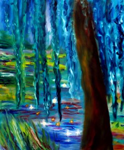 Monet Giardino giapponese di Giverny Pannello destro, 2024 (olio su tela)