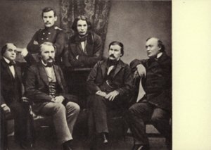 L N Tolstoi con scrittori-collaboratori della rivista "Sovremennik", Pietroburgo da Russian Photographer