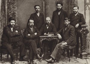 Lenin con un gruppo di membri della Lega di Lotta per l