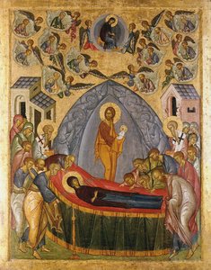 Dormizione della Madre di Dio, 1500-25 da Russian School