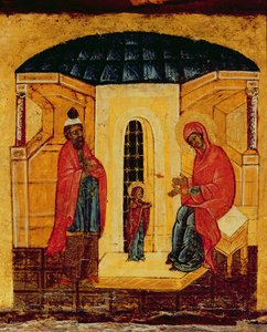 Icona raffigurante Gesù nel Tempio, c.1550 (dettaglio)