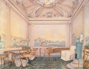 Interno della sala di ricevimento in una casa padronale, 1840-50 da Russian School