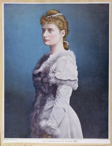 Ritratto della zarina Alexandra Feodorovna (1872-1918) c.1898 da Russian School