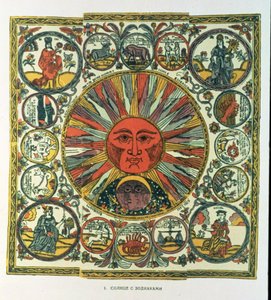 Il sole e lo zodiaco, russo, fine XVIII secolo
