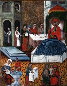 La Natività della Vergine, metà del XVII secolo da Russian icon.