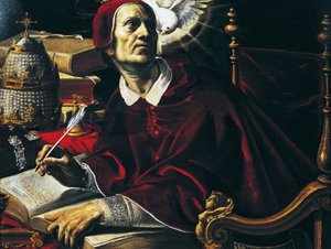 San Gregorio Magno, dipinto di Rutilio Manetti, olio su tela, 67x89 cm, Italia da Rutilio Manetti
