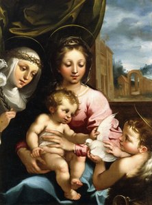 La Madonna e il Bambino con il Bambino San Giovanni Battista e Santa Caterina da Siena, c.1597-1612 da Rutilio Manetti