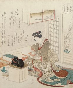 Una Ragazza con Due Gatti da Ryuryukyo Shinsai