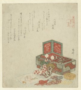 Due burattini appoggiati a una scatola da Ryuryukyo Shinsai