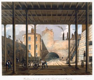 Magazzini ecc. alla fine del tunnel verso Wapping, Liverpool, 1832-1833