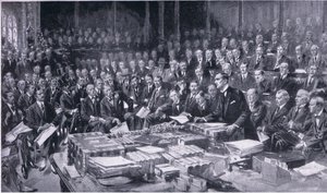 Uno degli eventi più importanti nella storia del Parlamento 3 agosto 1914, da Cassells History of the British People pubblicato da Waverley Book Company Limited da S. Begg