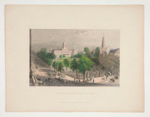 Il parco e il municipio, New York, illustrazione per Nathaniel Parker Willis