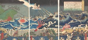 Scena di guerriero, 19° secolo da Sadahide Utagawa
