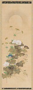 Luna e Piante Autunnali da Sakai Hoitsu