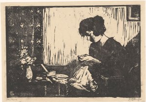 Donna che cuce da Salomon Garf (signed by artist)