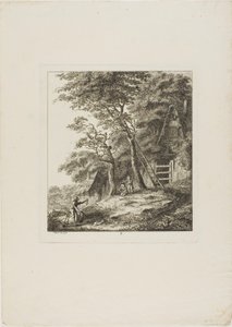 Pescatori con bambini, secondo piatto da Paysages Dédiés à M. Warelet da Salomon Gessner