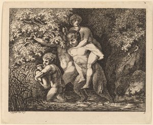 Satiro che porta una ninfa da Salomon Gessner
