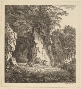 Due pastori in un paesaggio roccioso da Salomon Gessner