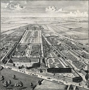 Prospetto del giardino del principe Eugenio e dei giardini adiacenti del convento delle Salesiane e del principe Schwarzenberg da Salomon Kleiner