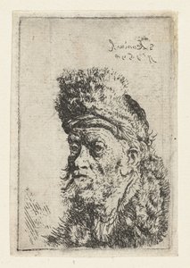 Busto di un uomo con cappello di pelliccia