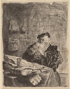 Uomo con un Coltello da Penna da Salomon Koninck