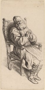Vecchio che dorme in una poltrona da Salomon Koninck