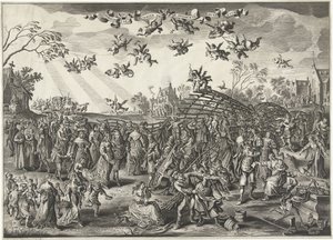 La trappola matrimoniale: allegoria del matrimonio da Salomon Savery (attributed to)