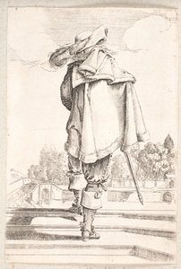 Uomo visto di spalle che sale una rampa di tre gradini da Salomon Savery