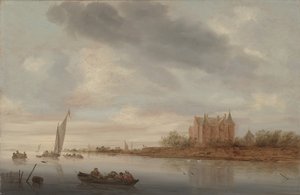Castello su un fiume, 1644 da Salomon van Ruisdael or Ruysdael