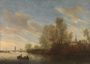 Veduta del fiume vicino a Deventer da Salomon van Ruysdael
