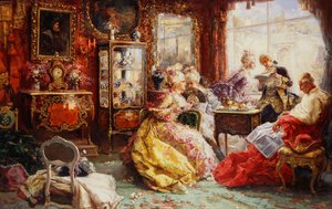 Un pomeriggio nel salone, 1902 da Salvador Sanchez Barbudo