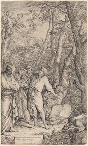 Diogene getta via la sua ciotola da Salvator Rosa