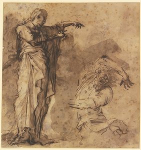 Bozzetto di Cristo che guarisce un indemoniato da Salvator Rosa