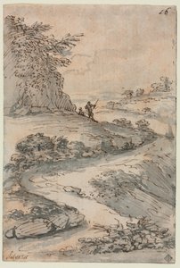 Figure su una strada tortuosa da Salvator Rosa