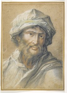 Testa di uomo barbuto con turbante da Salvator Rosa