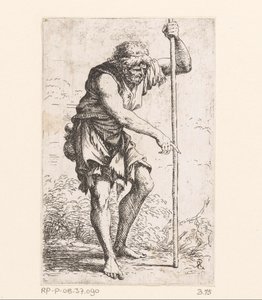 Vecchio con un bastone da Salvator Rosa