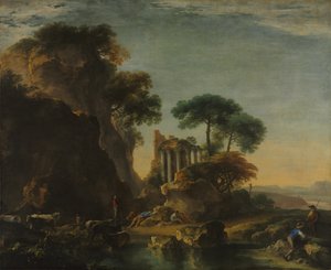 Rovine in un paesaggio roccioso, c. 1640 da Salvator Rosa