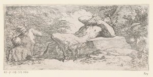 Satiro con un flauto di Pan da Salvator Rosa