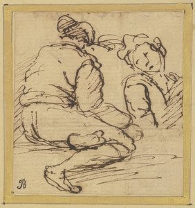 Uomo seduto e mezzobusto da Salvator Rosa